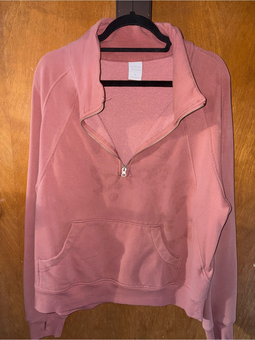 Women's Half-Zip Pullover Sweatshirt - Dusty Rose